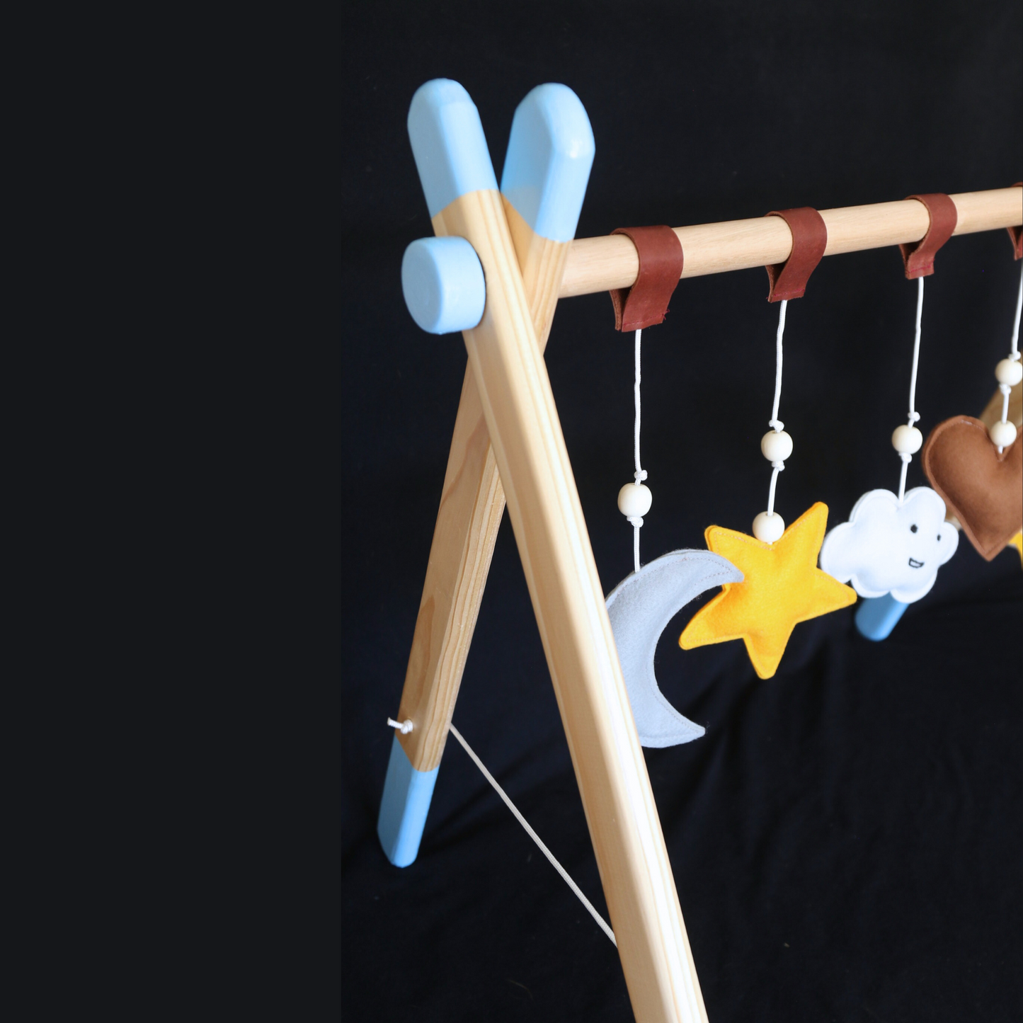 Wooden Baby Play Gym with Toys - Blue