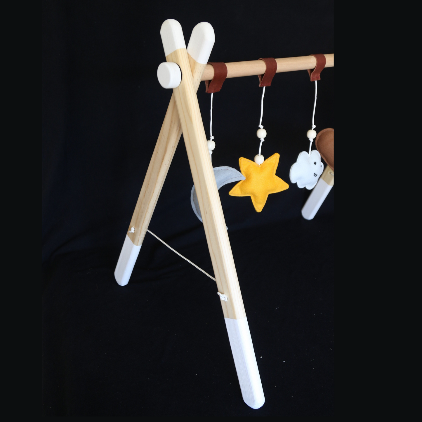 Wooden Baby Play Gym with Toys - White