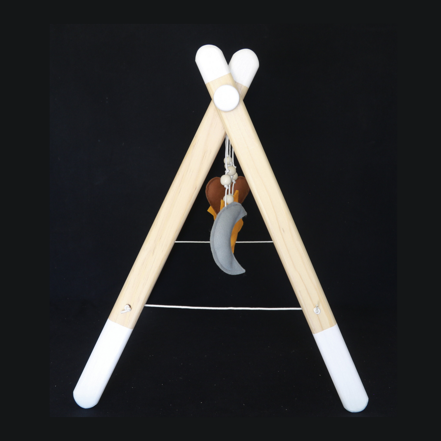 Wooden Baby Play Gym with Toys - White