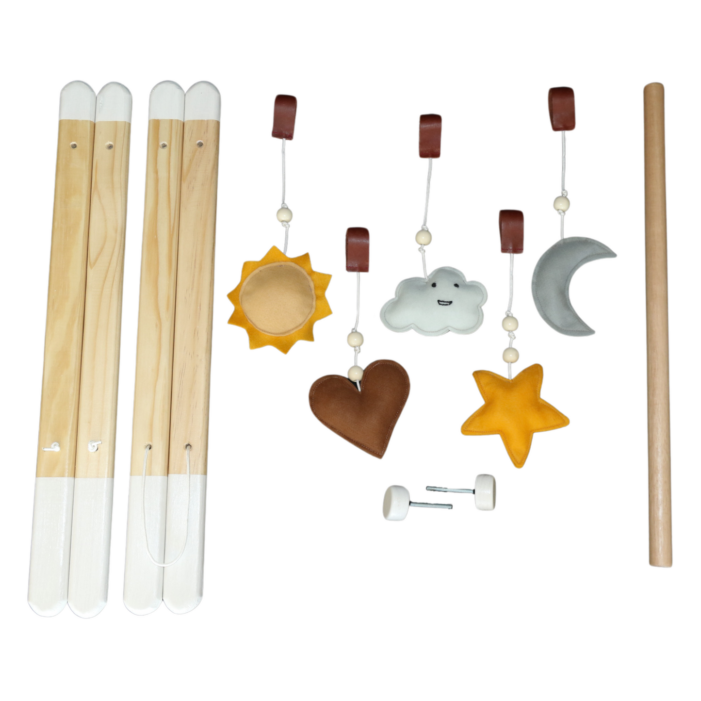 Wooden Baby Play Gym with Toys - White