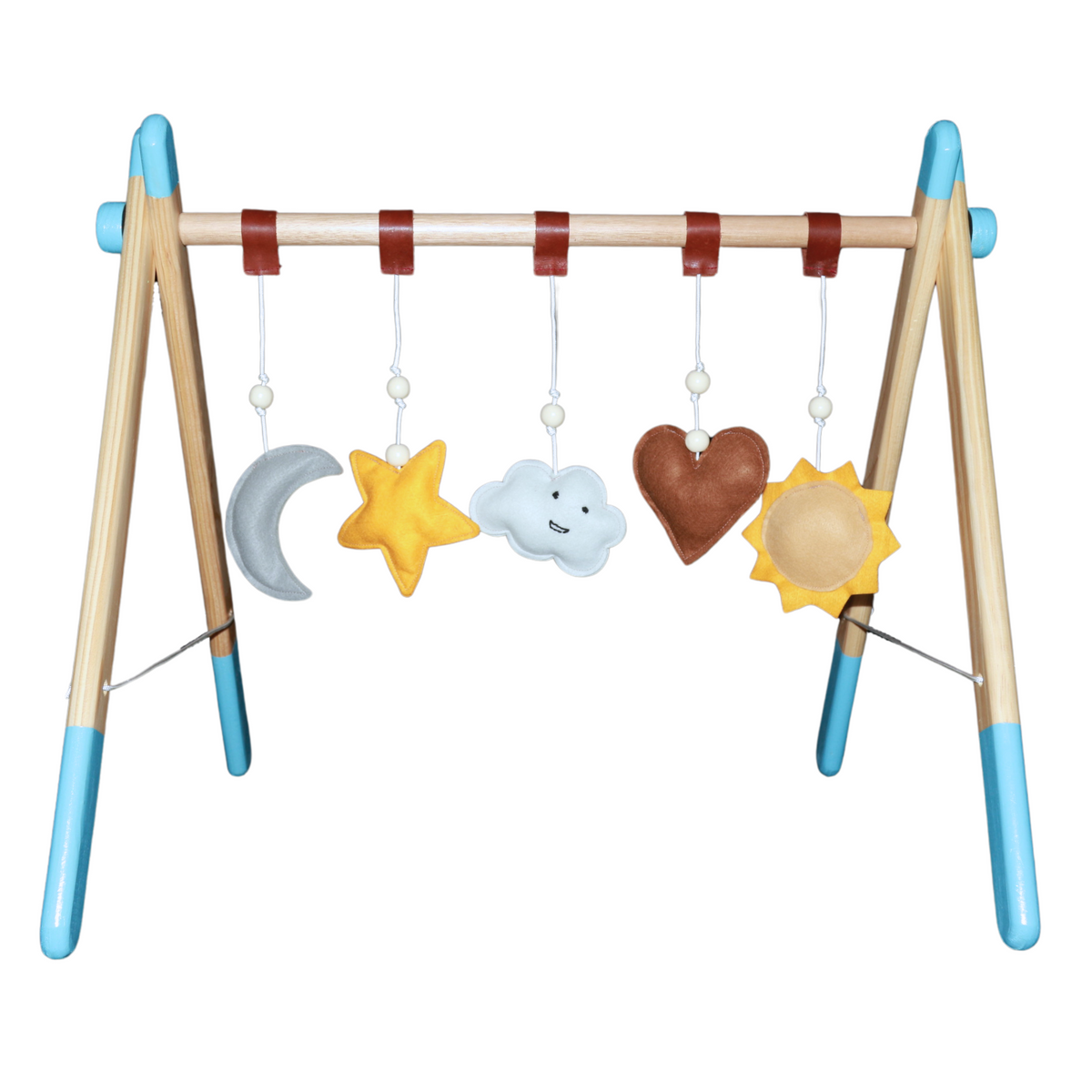 Wooden Baby Play Gym with Toys - Blue