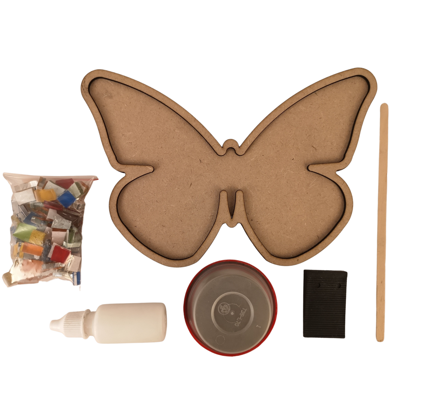 DIY butterfly mosaic kit with colorful tiles and wooden base – Two Eddyphants