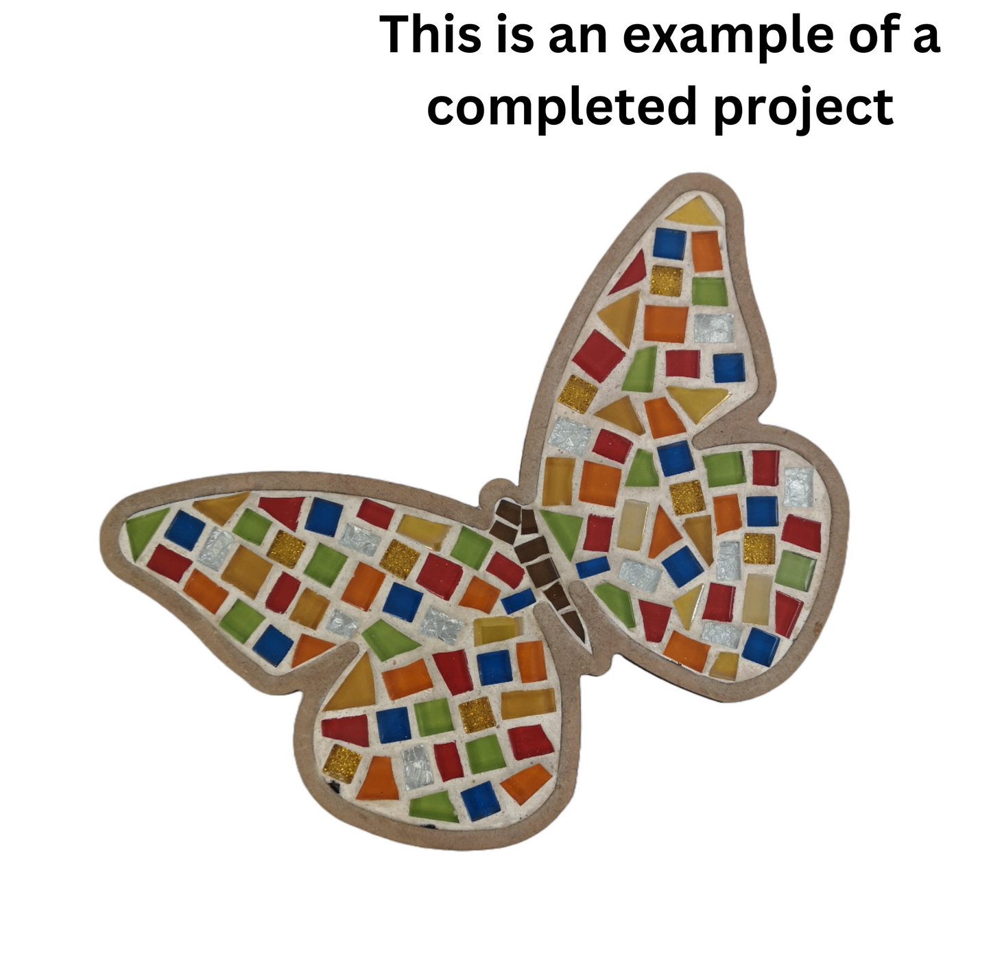 DIY butterfly mosaic kit with colorful tiles and wooden base – Two Eddyphants