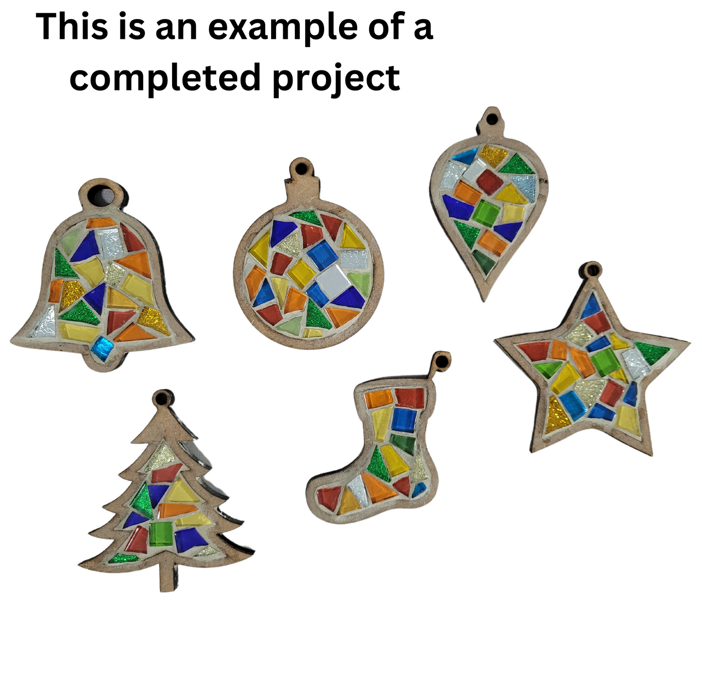 Mosaic Art Kit - Christmas Tree Ornaments