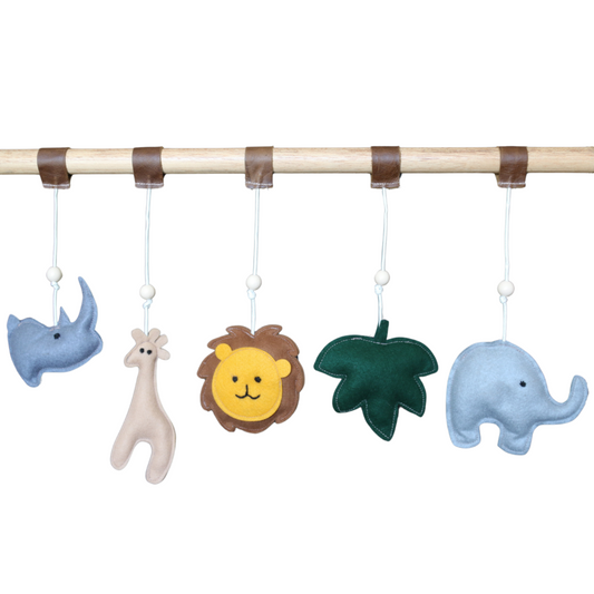 Wooden baby gym with safari animals by Two Eddyphants – handmade in South Africa