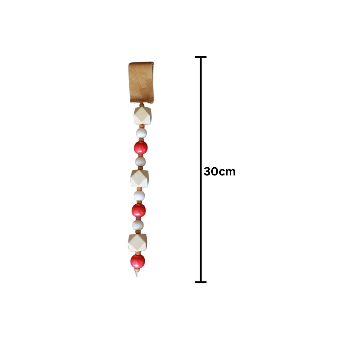 Wooden Beads Baby Gym Dangle Toys - Red