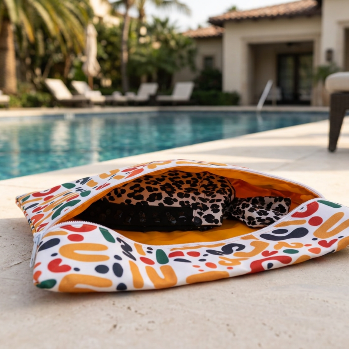 Reusable wet bag for storing wet swimwear and towels after swimming