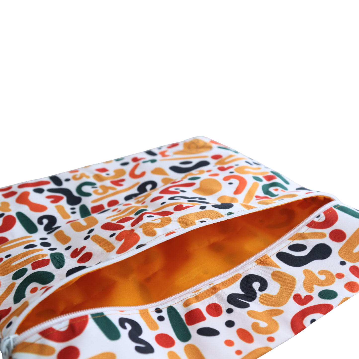 Washable reusable wet bag with bright inner lining for wet and dirty items