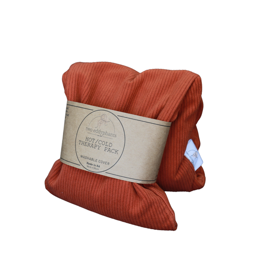 Natural grain heat pack/hottie with washable cover relieves pain in neck, shoulder and back. This bean bag can also be used for cold therapy. Made locally in Johannesburg South Africa by Two Eddyphants