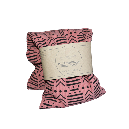 Natural grain heat pack/hottie with washable cover relieves pain in neck, shoulder and back. This bean bag can also be used for cold therapy. Made locally in Johannesburg South Africa by Two Eddyphants