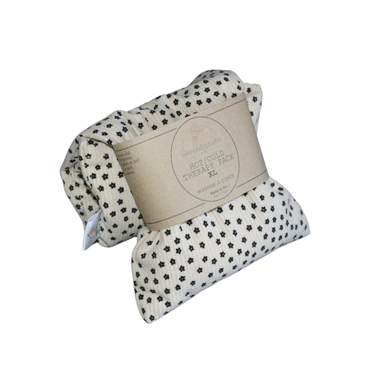 Natural grain heat pack/hottie with washable cover relieves pain in neck, shoulder and back. This bean bag can also be used for cold therapy. Made locally in Johannesburg South Africa by Two Eddyphants