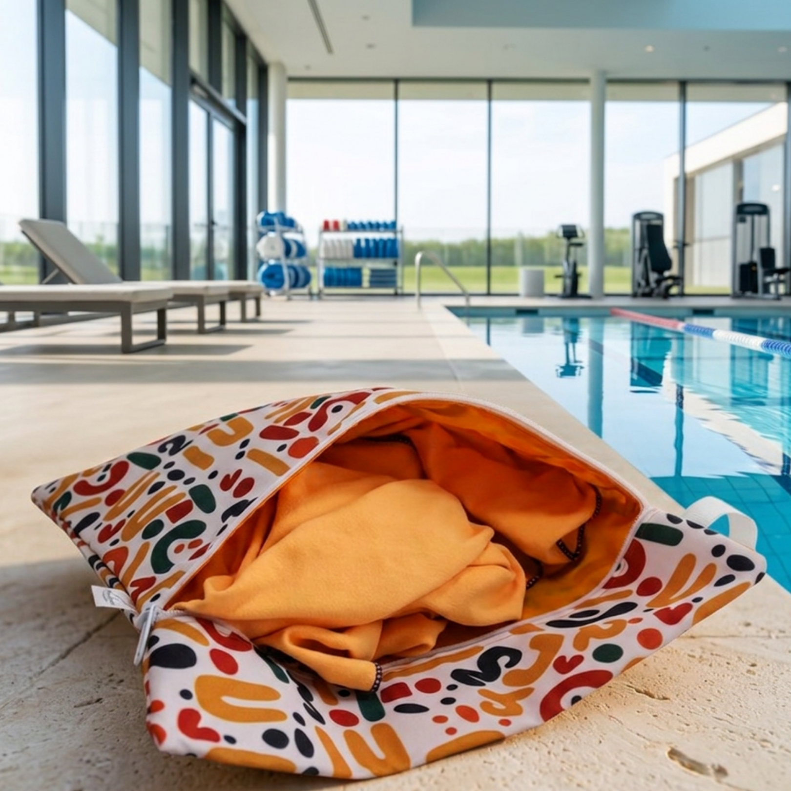Reusable wet bag for storing wet swimwear and towels after swimming
