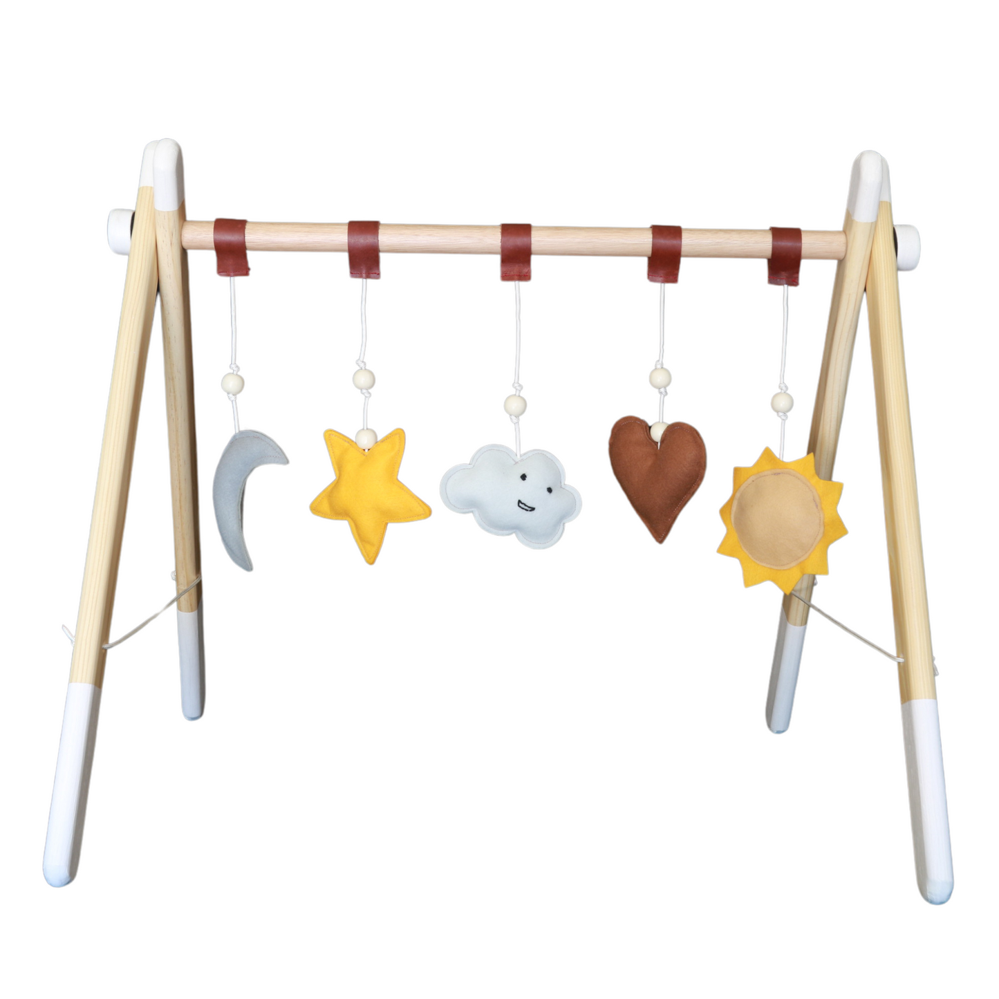 Wooden Baby Play Gym with Toys - White